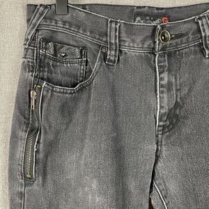 Guess Jeans Men Size 30x30 Black Korbin Slim Fit Denim Pants Zipper Embroidered